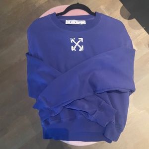 Off-White Purple and White Crew Neck Sweater